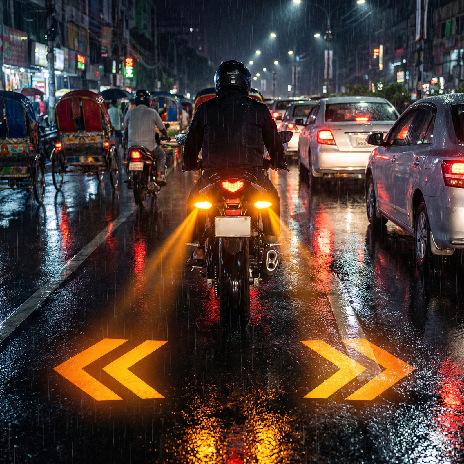 Colorful Motorcycle LED Turn Signal Light with Bright Arrow Projector Lamp - Image 2