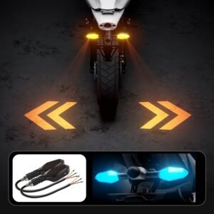 Colorful Motorcycle LED Turn Signal Light with Bright Arrow Projector Lamp